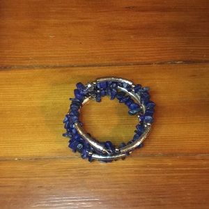 EUC silver and blue layered bangle